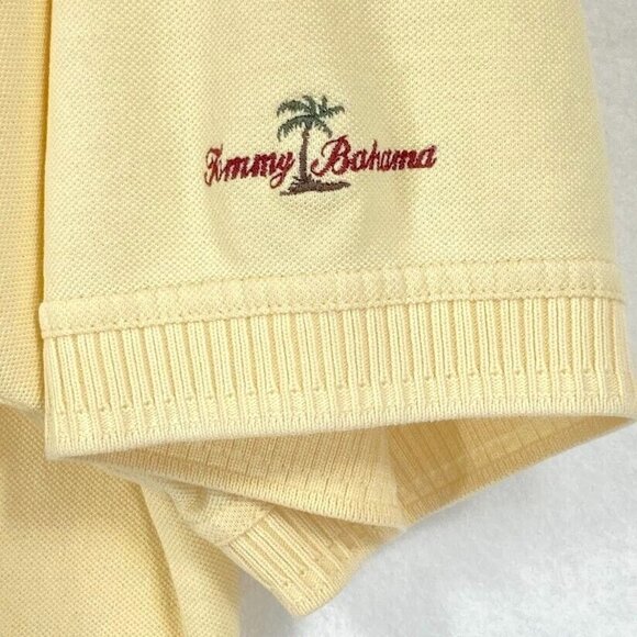 Tommy Bahama Mens Short Sleeve Polo Soft Yellow Medium - Picture 4 of 5